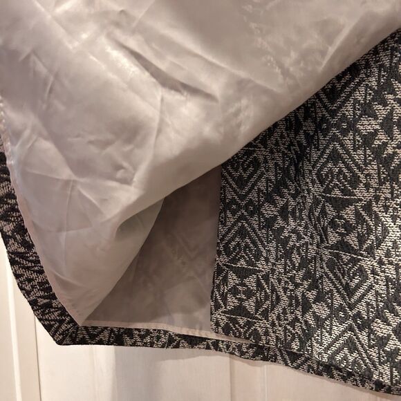 H&M Skirt Women 10 Gray Geometric Wrap Skirt Lined - Picture 4 of 9